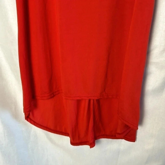 BRIGHT RED straight hi low skirt with a bit of  flare at the bottom MAGAZINE NWT - Picture 3 of 10